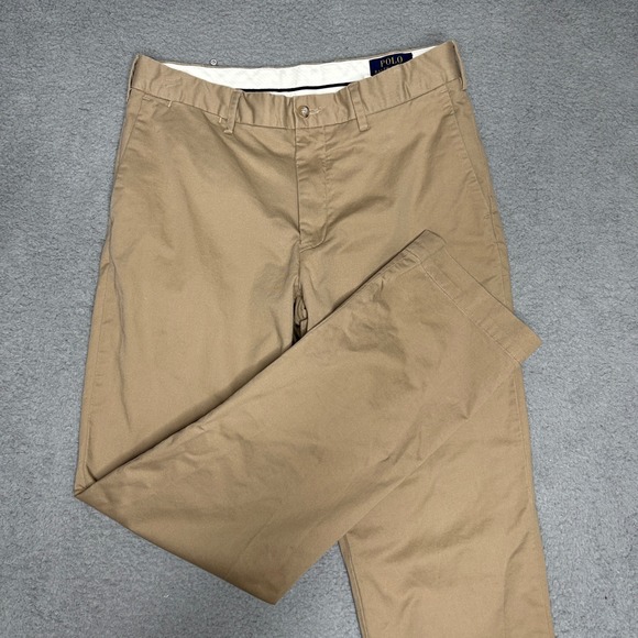 Polo Ralph Lauren Khaki Chino Pants Mens Size 30x32 Stretch Classic Fit Preppy - Picture 2 of 15
